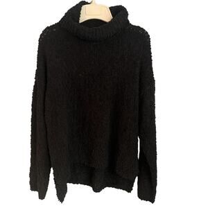 NEW Bobeau Popcorn Black Turtleneck Sweater Size Large